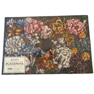 NEW Hester & Cook Dutch Painted Multicolor Floral 24 Paper Pad Placemats USA